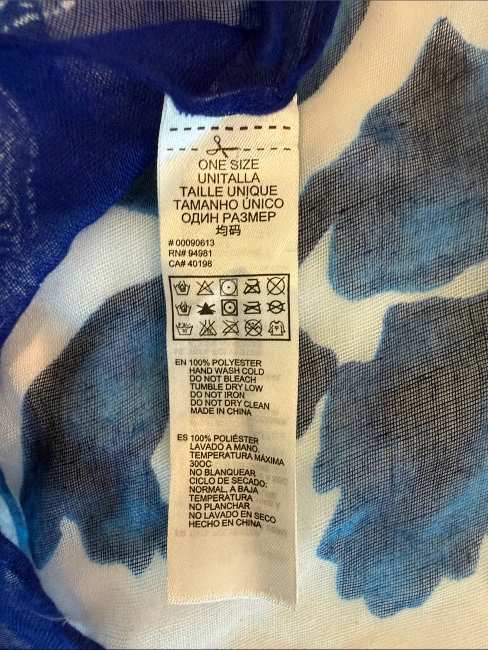 Lightweight Blue Patterned Women's Scarf